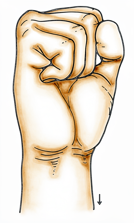Make a gentle, loose fist.
