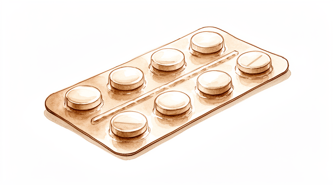 A blister pack of tablets.
