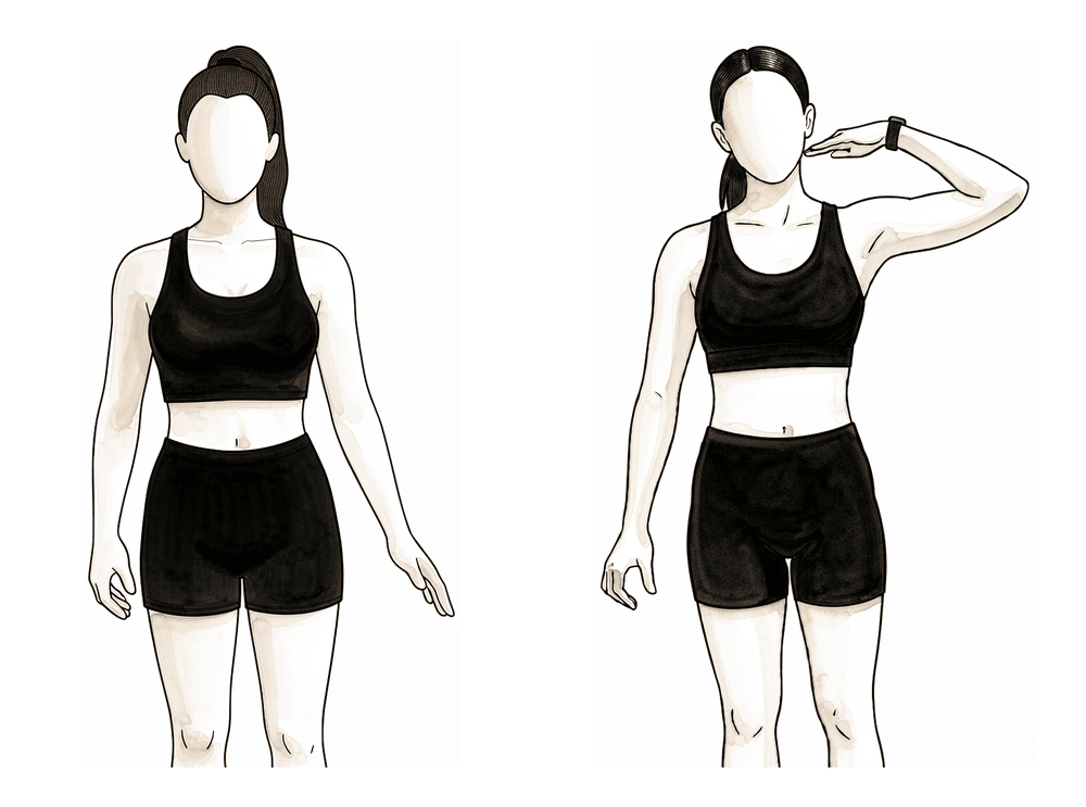 A sequence of arm positions taking the elbow, wrist and fingers through movements that gently slide the ulnar nerve.